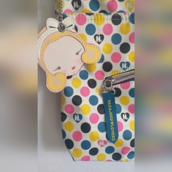 Y2K Harajuku Lovers 90"s Crossbody Bag Heart Girl Purse Blue Yellow Pink Vintage - Picture 5 of 15